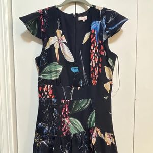 Parker NY Dress Flower Pattern in Navy